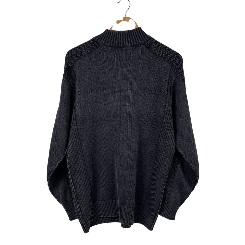 BKE 1/4 Zip Sweater Mens XL Athletic Fit Black 100% Cotton Winter - Picture 2 of 7